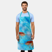 Extravagante Garnelen auf blau Schürze (Getragen)