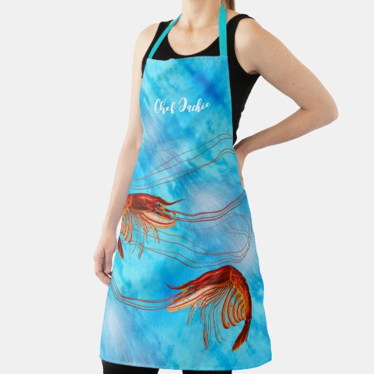 Extravagante Garnelen auf blau Schürze (InSitu)