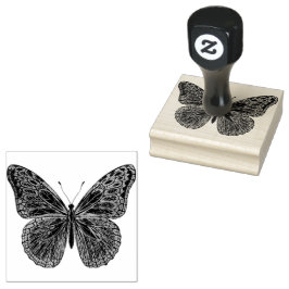 Extravagante Geblüht Butterfly-Kautschuk-Briefmark Gummistempel