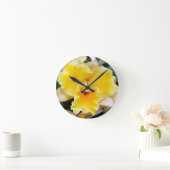 Extravagante gelbe Orchidee Runde Wanduhr (Zuhause)