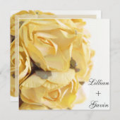 Extravagante Gelbe Rosen Hochzeitsreise Einladung (Vorne/Hinten)
