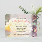 Extravagante gelbe Rosenblüte Blume Neujahr Party Einladung (Stehend Vorderseite)