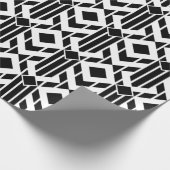 Extravagante geometrische Schwarz-weiße Streifen Geschenkpapier (Ecke)