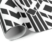 Extravagante geometrische Schwarz-weiße Streifen Geschenkpapier (Rolleneckpunkt)