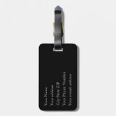 Extravagante Gerahmte Monogramm Personalisierte In Gepäckanhänger (Rückseite vertikal)