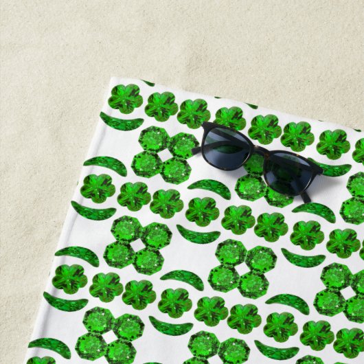 Extravagante Gestalt Emerald Gemstone Strandtuch (Beispiel)