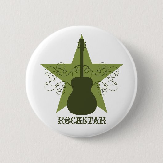 Extravagante Gitarren-Star-Wirbel-Taste, grün Button (Vorderseite)