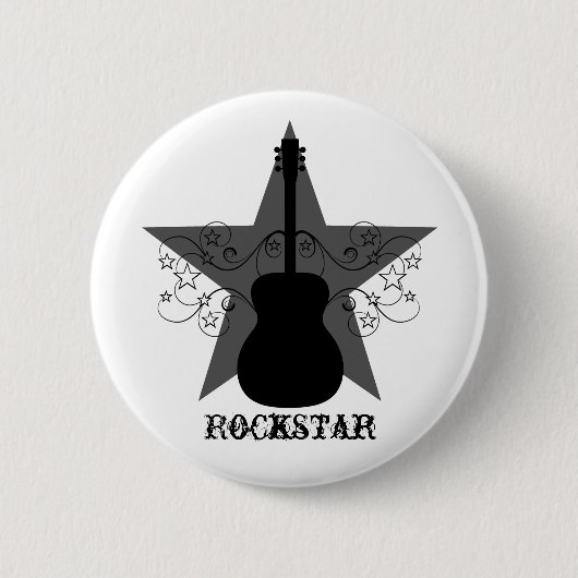 Extravagante Gitarren-Star-Wirbel-Taste, Schwarz Button (Vorderseite)