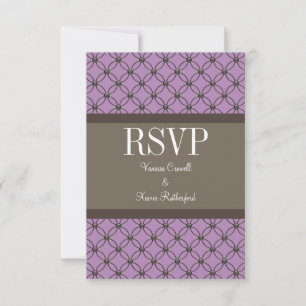 Extravagante Gitteransprechkarte für Violett RSVP Karte