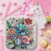 Extravagante Glam-Blume Edelsteine und funkelnde J Pappteller (Party)