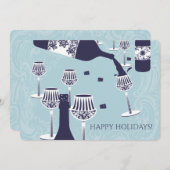 Extravagante Gläser gießen Weihnachtskarte einlade Feiertagskarte (Vorne/Hinten)