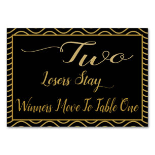 Extravagante Gold Bunco Table Card #2 Tischnummer