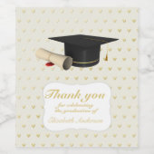 Extravagante Gold Foil Graduation Cap Grad Vielen Weinetikett (Einzelnes Label)