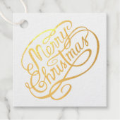 Extravagante Gold Foil Wirbel Dunkelblau Frohe Wei Geschenkanhänger (Vorderseite)