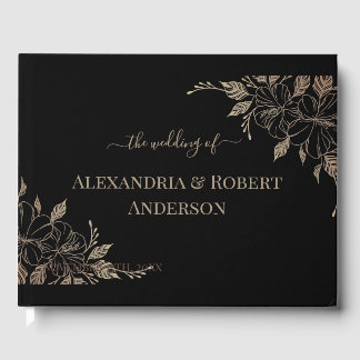 Extravagante Gold Lines Wedding Guest Book Gästebuch