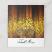 Extravagante Gold Masquerade Escort Cards Platzkarte (Außenseite Aufgefaltet)