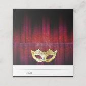 Extravagante Gold Masquerade Escort Cards Platzkarte (Außenseite Aufgefaltet)