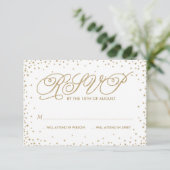 Extravagante Gold Stars Hochzeit RSVP Card (Stehend Vorderseite)