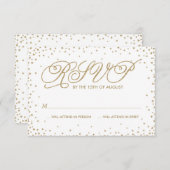 Extravagante Gold Stars Hochzeit RSVP Card (Vorne/Hinten)