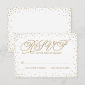 Extravagante Gold Stars Hochzeit RSVP Card Karte (Vorne/Hinten)