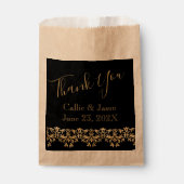 Extravagante Goldbriefe auf Schwarz Danke, dass du Geschenktütchen (Vorderseite)