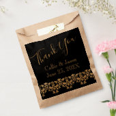 Extravagante Goldbriefe auf Schwarz Danke, dass du Geschenktütchen (Versiegelt)