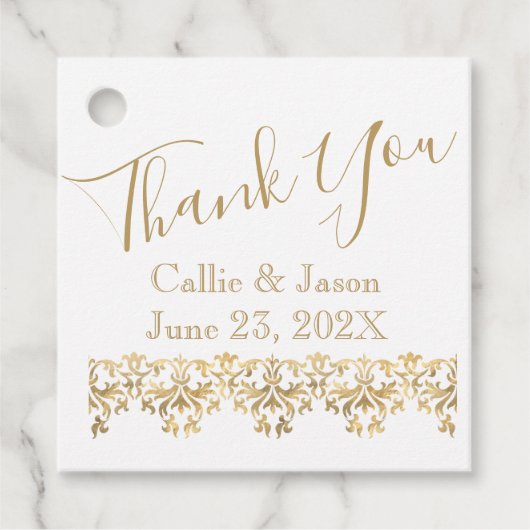 Extravagante Goldbriefe Vielen Dank Geschenkanhänger (Vorderseite)