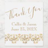 Extravagante Goldbriefe Vielen Dank Weinetikett (Einzelnes Label)