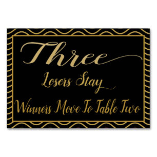 Extravagante GoldBunco Tabellen-Karte #3 Tischnummer