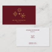 Extravagante Goldene Schneeflocken Visitenkarte (Vorne/Hinten)