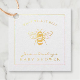Extravagante Goldfolie, was es für eine Babydusche Geschenkanhänger