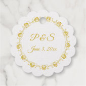 Extravagante Goldgrenze Danke Monogram Wedding Geschenkanhänger (Rückseite)