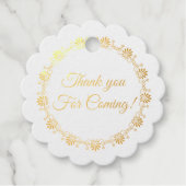 Extravagante Goldgrenze Danke Monogram Wedding Geschenkanhänger (Vorderseite)