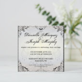 Extravagante Gothic Bats Halloween Hochzeitseinlad Einladung (Stehend Vorderseite)