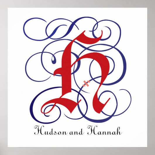 Extravagante Gothic Caps Letter H, 300dpi PNG Post Poster (Vorne)