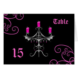 Extravagante gotische Candelabra Hochzeit Tischnum
