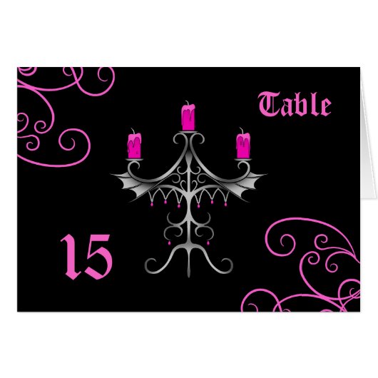 Extravagante gotische Candelabra Hochzeit Tischnum (Vorderseite (Horizontal))