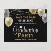 Extravagante Graduierungspartei Save the Date Einl Postkarte (Vorderseite)