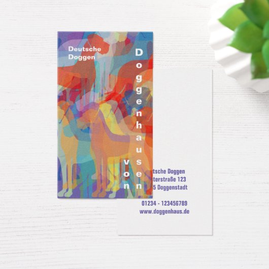 Extravagante große Dane-Kennel-Visitenkarten (Schreibtisch)