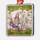 Extravagante grüne Fluer Silbernes Ornament (Links)