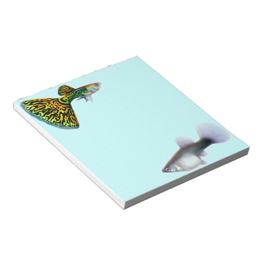 Extravagante Guppies Livebearer Fisch Notepad Notizblock (angewinkelt)