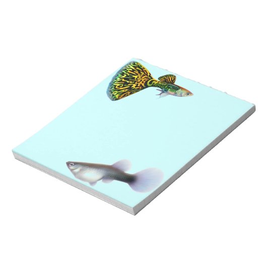 Extravagante Guppies Livebearer Fisch Notepad Notizblock (Rotiert)