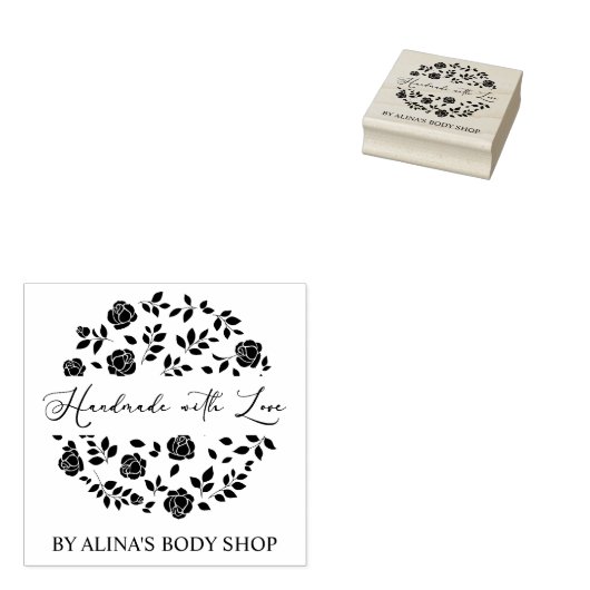 Extravagante Handarbeit mit Liebe-Rose und Zweigst Gummistempel (Stempel)