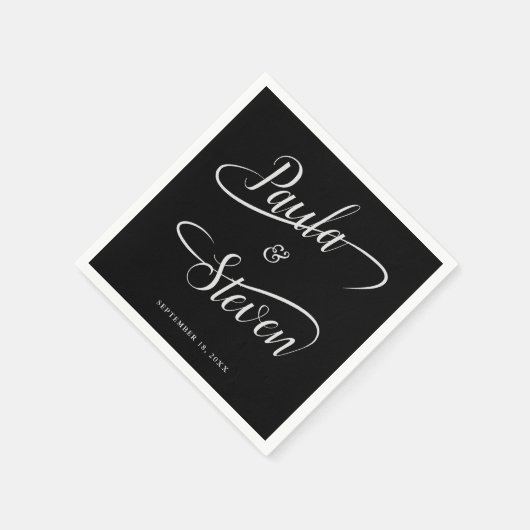 Extravagante handgeschriebene Swash-Kalligrafie-Ho Serviette (Ecke)