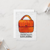 Extravagante Handtaschen-Grußkarte - Funny Purpose Karte (Vorderseite/Rückseite Beispiel)