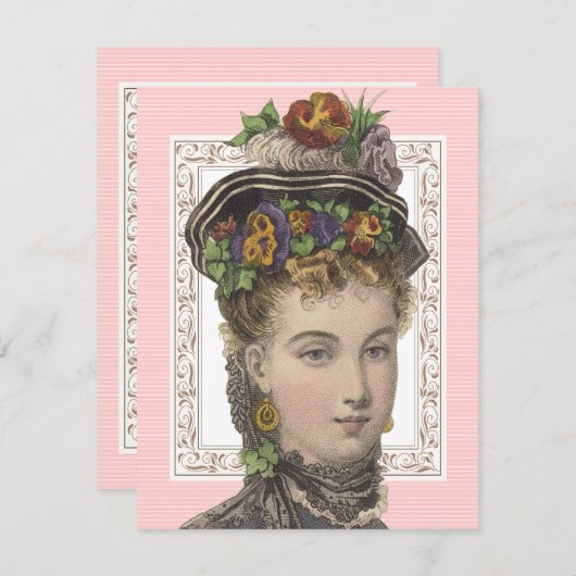 Extravagante Hasen und Bonnets Brunch Oster Einladung (Vorne/Hinten)