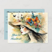 EXTRAVAGANTE HAT DERBY-PARTY EINLADUNG (Vorne/Hinten)