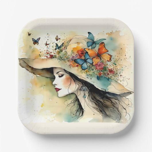 EXTRAVAGANTE HAT PAPIERPLATTE PAPPTELLER (Vorderseite)