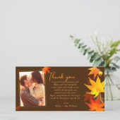 Extravagante Herbstmaple Hochzeit Danke Fotokarte (Stehend Vorderseite)