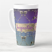 Extravagante Herzbreite Lila Ausrichtung mit/Name Milchtasse (Linke Ecke)